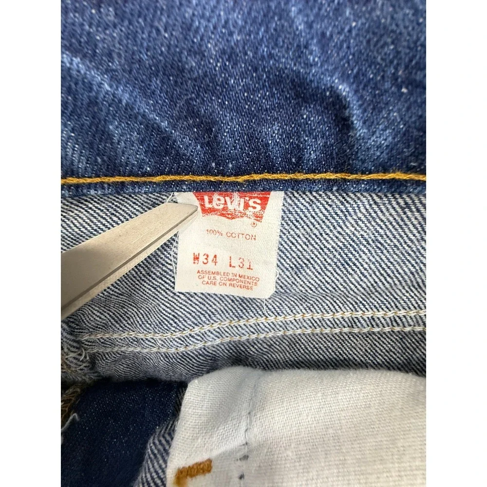 Vtg 1992 Levi's 501 Jeans Mens‎ 34x31 Button Fly Dark Wash Straight Leg